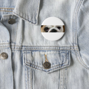 Badge Rond 5 Cm Yeux de Bouledogue