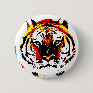Badge Rond 5 Cm Yeux de tigres sauvages