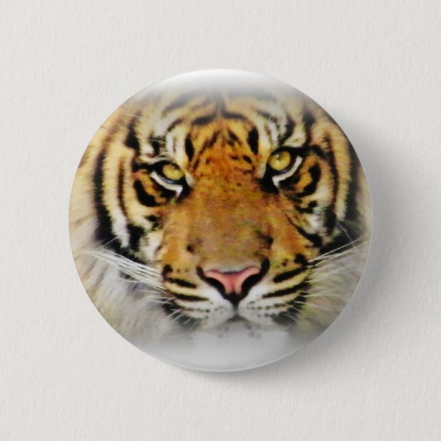 Badge Rond 5 Cm Yeux du tigre, Amour_ (Devant)