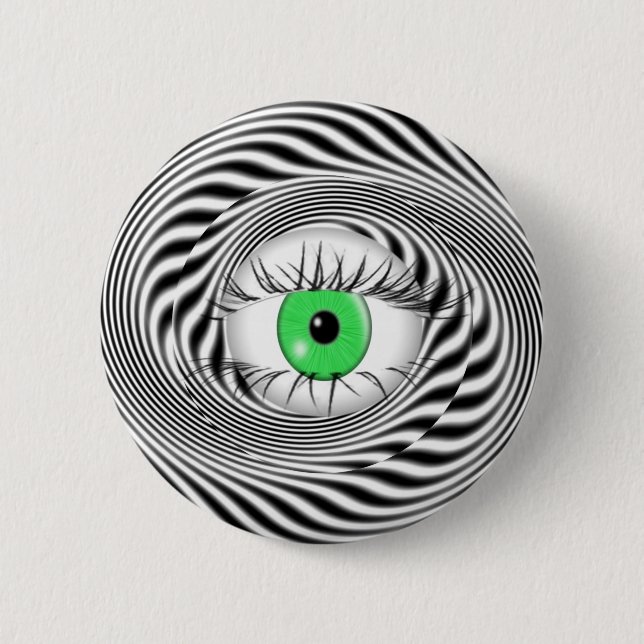 BADGE ROND 5 CM YEUX HYPNOTIQUE - HYPNOTISTE (Devant)