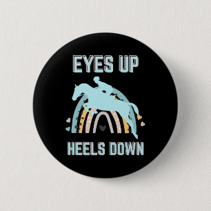 Badge Rond 5 Cm Yeux vers le haut talon vers le bas - amusant chev