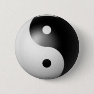 Badge Rond 5 Cm Yin et bouton de Yang