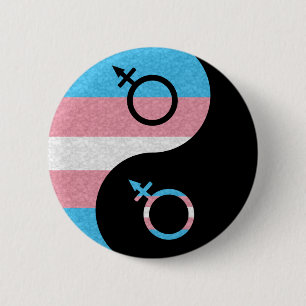 Badge Rond 5 Cm Yin et Yang transgenres