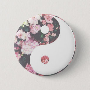 Badge Rond 5 Cm Yin floral Yang