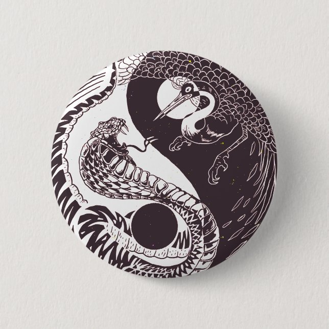 Badge Rond 5 Cm Yin Yang Art (Devant)