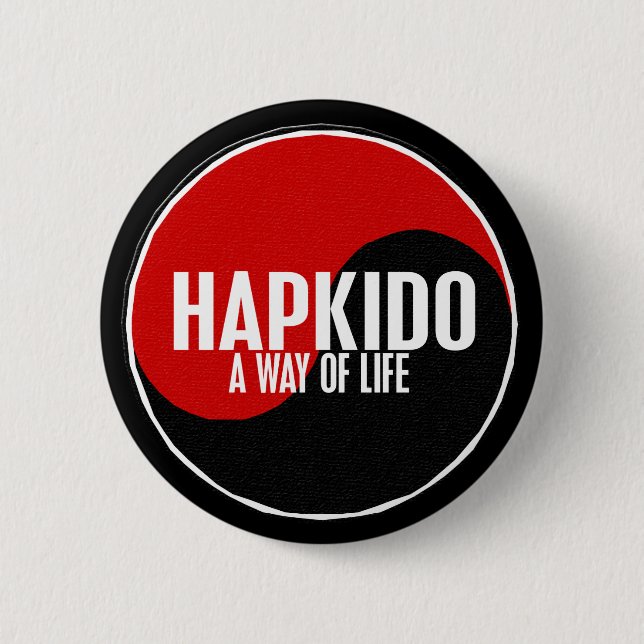 Badge Rond 5 Cm Yin Yang HAPKIDO 1 (Devant)