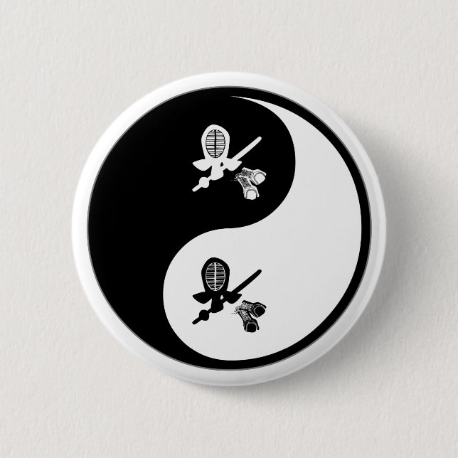 Badge Rond 5 Cm Yin Yang Kendo (Devant)