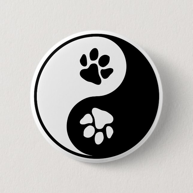 Badge Rond 5 Cm Yin Yang Paw (Devant)