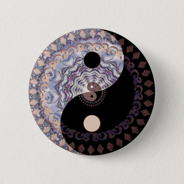 Badge Rond 5 Cm Ying Yang (Devant)