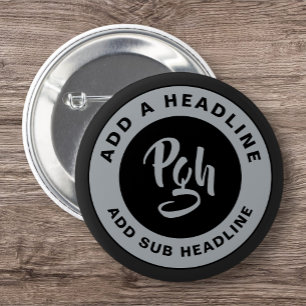 Badge Rond 5 Cm Yinz Arrondi Clapet Personnalisé Burgh Retro Pgh