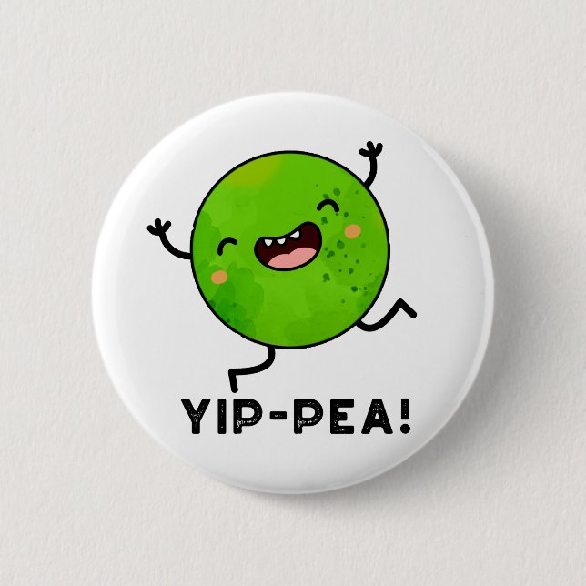 Badge Rond 5 Cm Yip-pea Happy Pea Pun (Devant)