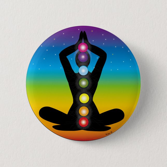 Badge Rond 5 Cm Yoga (Devant)
