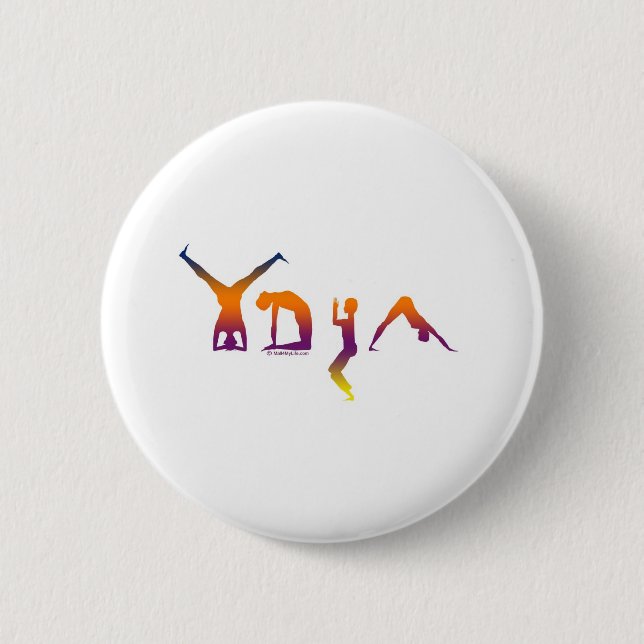 Badge Rond 5 Cm Yoga (Devant)