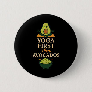 Badge Rond 5 Cm Yoga à l'avocat Namaste drôle Pun Fitness sédentai