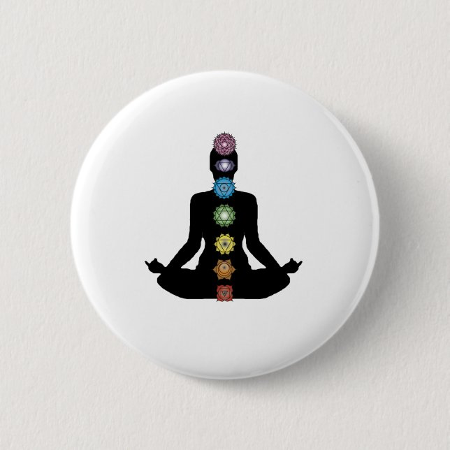 Badge Rond 5 Cm Yoga Chakras (Devant)