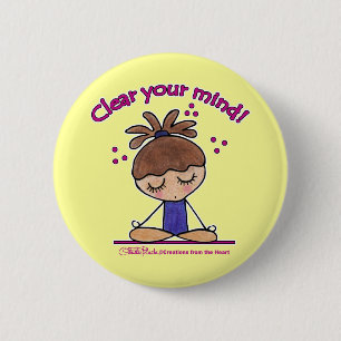 Badge Rond 5 Cm Yoga Girl Clear Your Mind