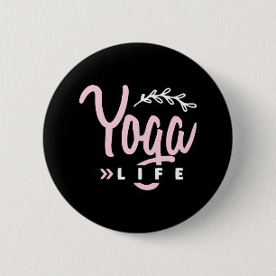 Badge Rond 5 Cm Yoga Lover Yoga Life