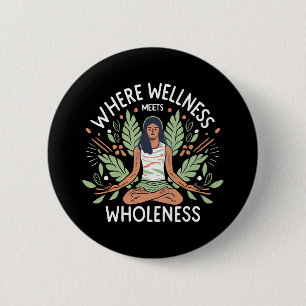 Badge Rond 5 Cm Yoga où le bien-être rencontre la totalité