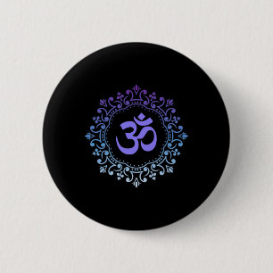 Badge Rond 5 Cm Yoga Yogi Nouvel Âge Mandala Méditation Reiki Viol