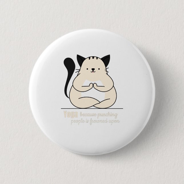 Badge Rond 5 Cm yogacat (Devant)