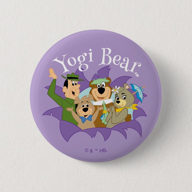 Badge Rond 5 Cm Yogi Ours et amis Surprise (Devant)