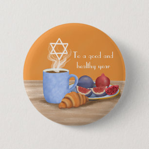 Badge Rond 5 Cm Yom Kippur Pause-le-Vent : Café, grenades
