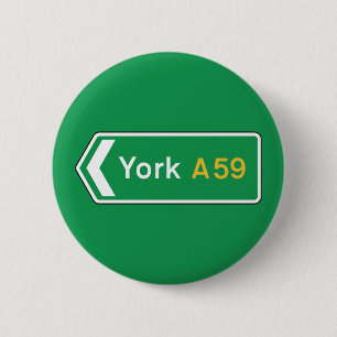 Badge Rond 5 Cm York, panneau routier BRITANNIQUE