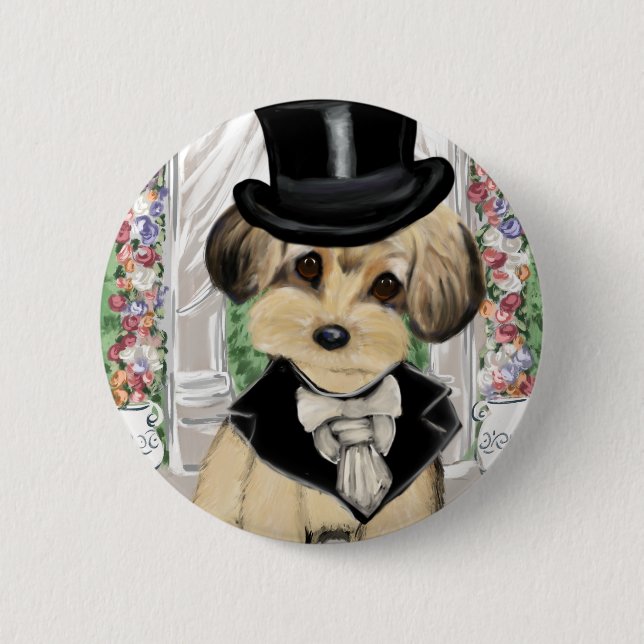 BADGE ROND 5 CM YORKIE POO (Devant)