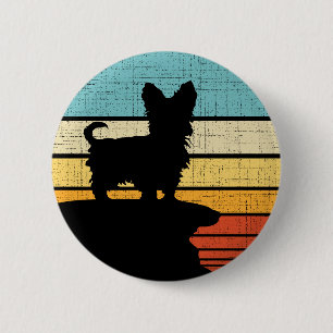 Badge Rond 5 Cm Yorkie Propriétaire Retro Vintage 60s les années 7