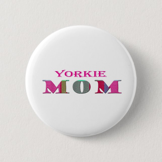Badge Rond 5 Cm YorkieMom (Devant)