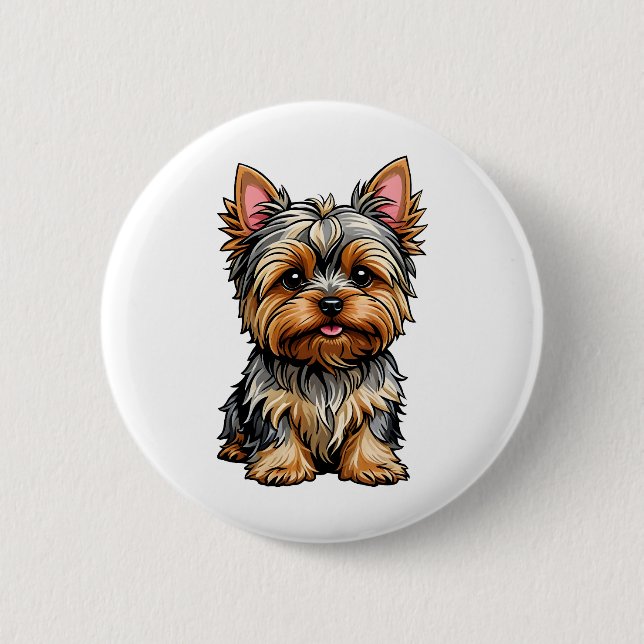 Badge Rond 5 Cm Yorkshire Terrier (Devant)
