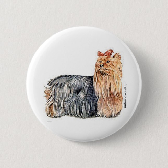 Badge Rond 5 Cm Yorkshire Terrier (Devant)