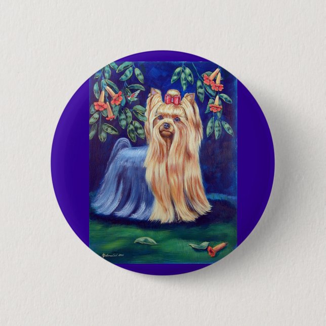 Badge Rond 5 Cm Yorkshire Terrier (Devant)