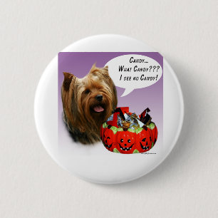 Badge Rond 5 Cm Yorkshire Terrier Halloween Candy