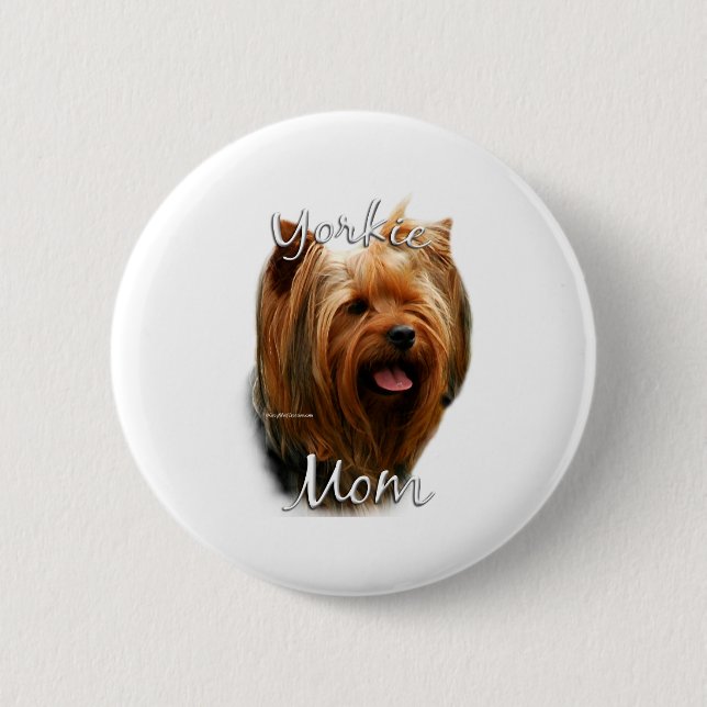 Badge Rond 5 Cm Yorkshire Terrier Maman 2 (Devant)