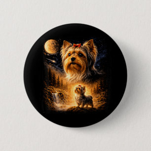 Badge Rond 5 Cm Yorkshire Terrier vintage des années 90 hurle à la