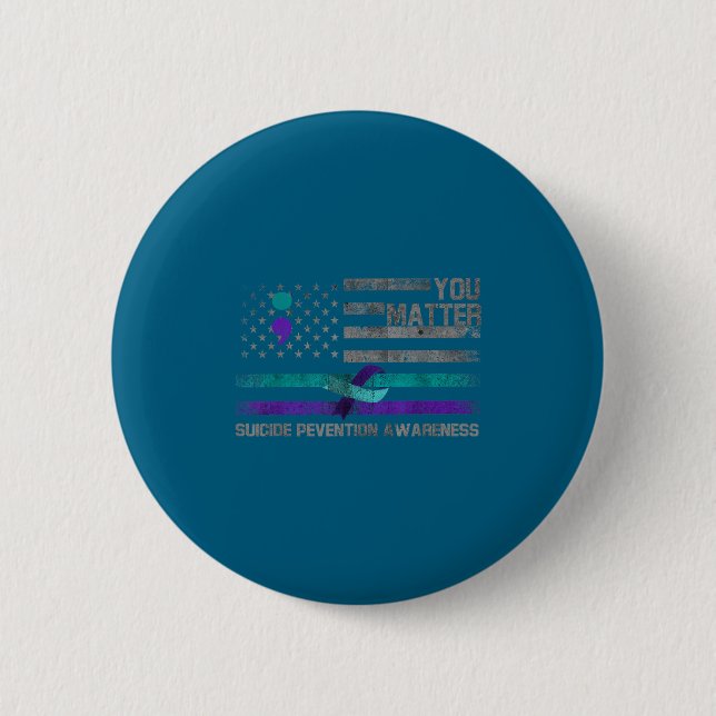 Badge Rond 5 Cm You American Flag Suicide Prevention Awareness  (Devant)