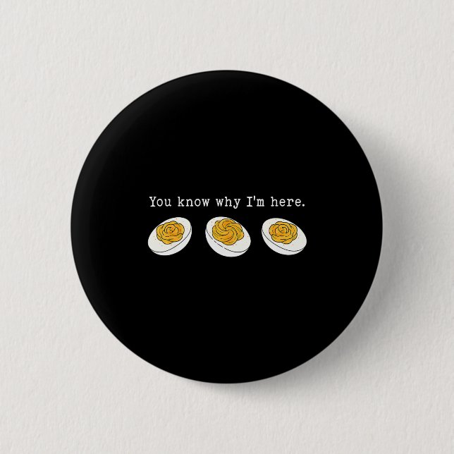 Badge Rond 5 Cm You Know Why I'm Here Funny Deviled Egg Thanksgivi (Devant)