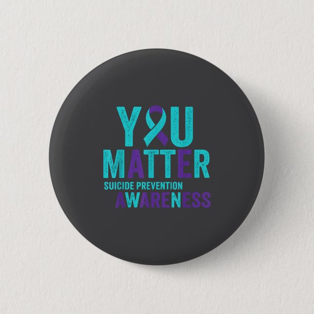 Badge Rond 5 Cm You Suicide Prevention Awareness Ribbon  (Devant)