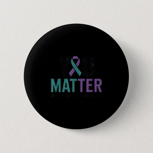 Badge Rond 5 Cm You Suicide Prevention Awareness Ribbon  (Devant)