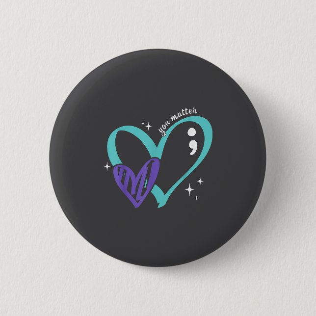 Badge Rond 5 Cm You Suicide Prevention Awareness Teal &amp; Purple (Devant)