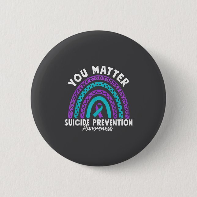 Badge Rond 5 Cm You Suicide Prevention Awareness Teal &amp; Purple (Devant)