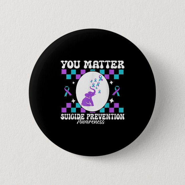 Badge Rond 5 Cm You Suicide Prevention Awareness Women  (Devant)