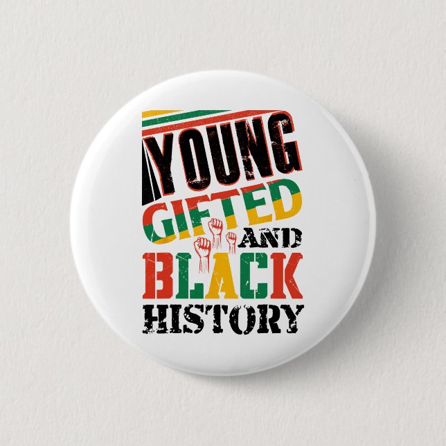 Badge Rond 5 Cm Young Gifted And Black History  (Devant)