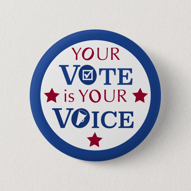 Badge Rond 5 Cm Your Vote is Your Voice (Devant)