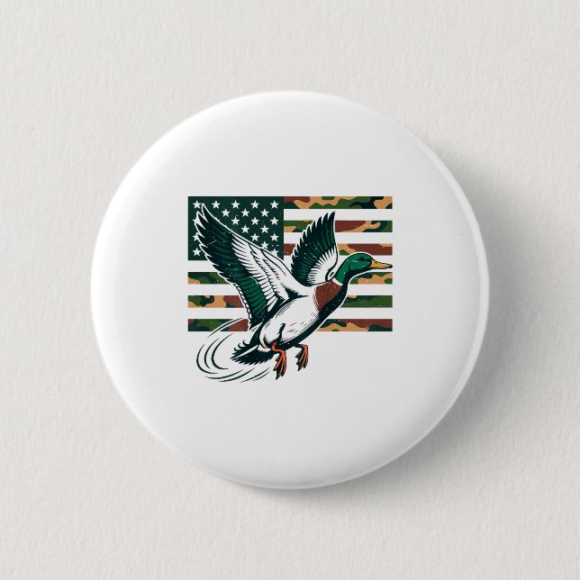 Badge Rond 5 Cm Youth Camo Mallard Duck Hunting Camouflage America (Devant)