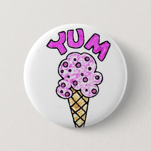 BADGE ROND 5 CM YUM (Devant)