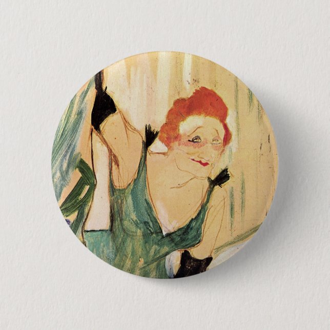 Badge Rond 5 Cm Yvette Guilbert, Henri de Toulouse-Lautrec (Devant)