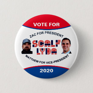 Badge Rond 5 Cm Zac Scalf pour le président 2020
