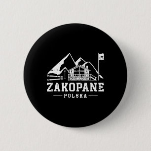 Badge Rond 5 Cm Zakopane Polska Sports d'hiver Ski Snowboard